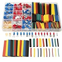 678Pcs alambre eléctrico de Terminales Set- 350 PCS crimpado Conectores Terminales Butt + 328 PCS 2: 1 termorretráctiles…